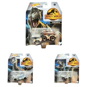 Hot Wheels Jurassic Park World Dominion Character Cars Toys New Lot Of 3